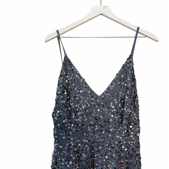 NWT ASOS Sequin Maxi Dress Blue Women’s Size 6 - Picture 5 of 11